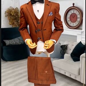 Boys Brown Five-Piece Suit